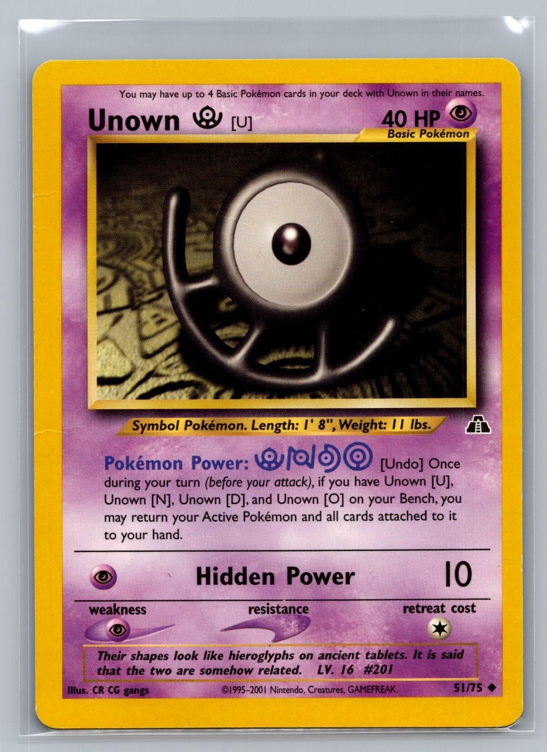 Unlimited Unown [U] 51/75 Uncommon Neo Discovery Pokemon HP