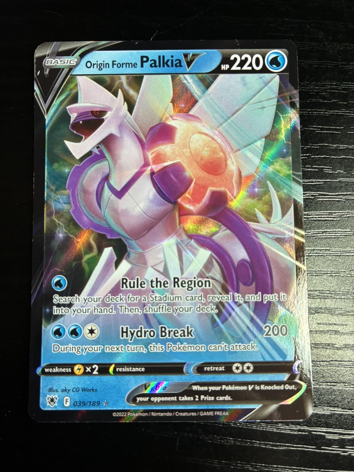 Origin Forme Palkia V 039/189 Holo V Rare Astral Radiance Pokemon Near Mint