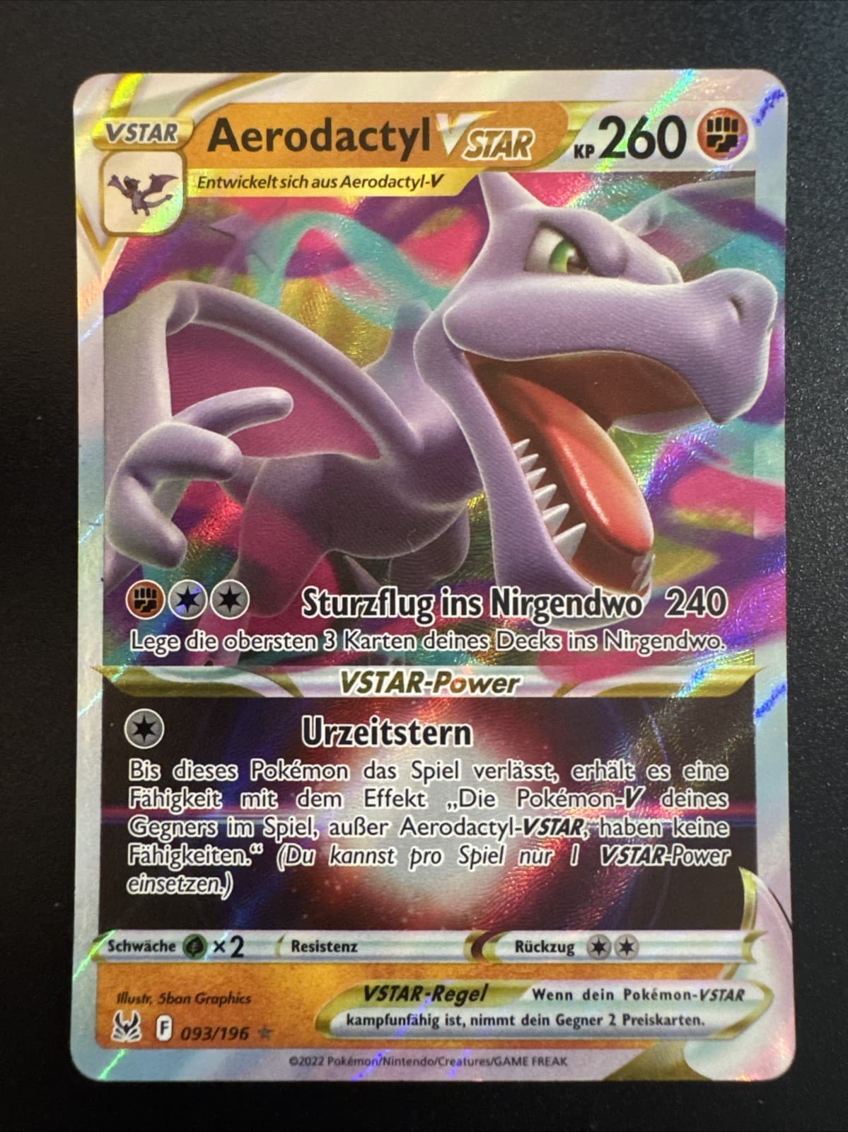 Aerodactyl VSTAR 93/196 Holo Ultra Rare Pokemon Verlorener Ursprung LOR NM DE