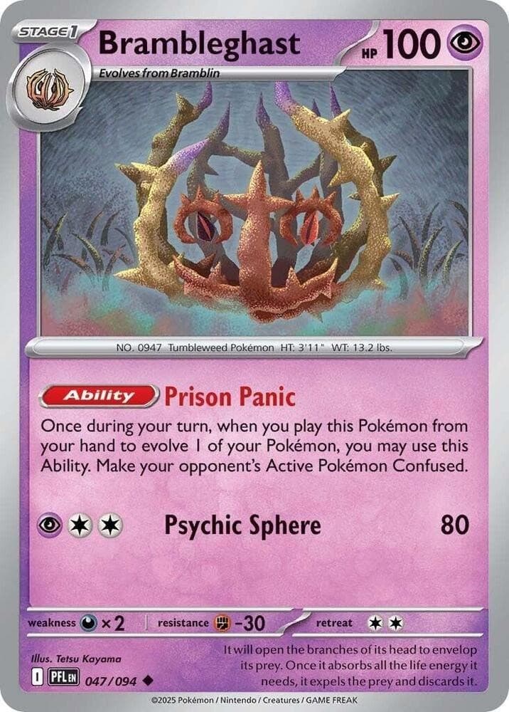 #47/94 Brambleghast Normal Uncommon Pokémon Phantasmal Flames English Near Mint