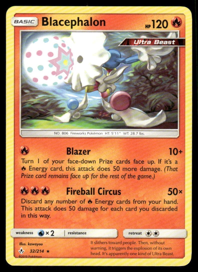 Blacephalon 32/214 Rare Unbroken Bonds Pokemon Lightly Played