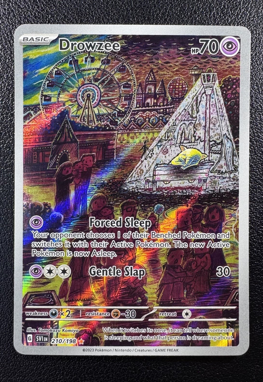 Pokemon Drowzee Scarlet & Violet Base Illustration Rare IR Full Art Holo 210/198
