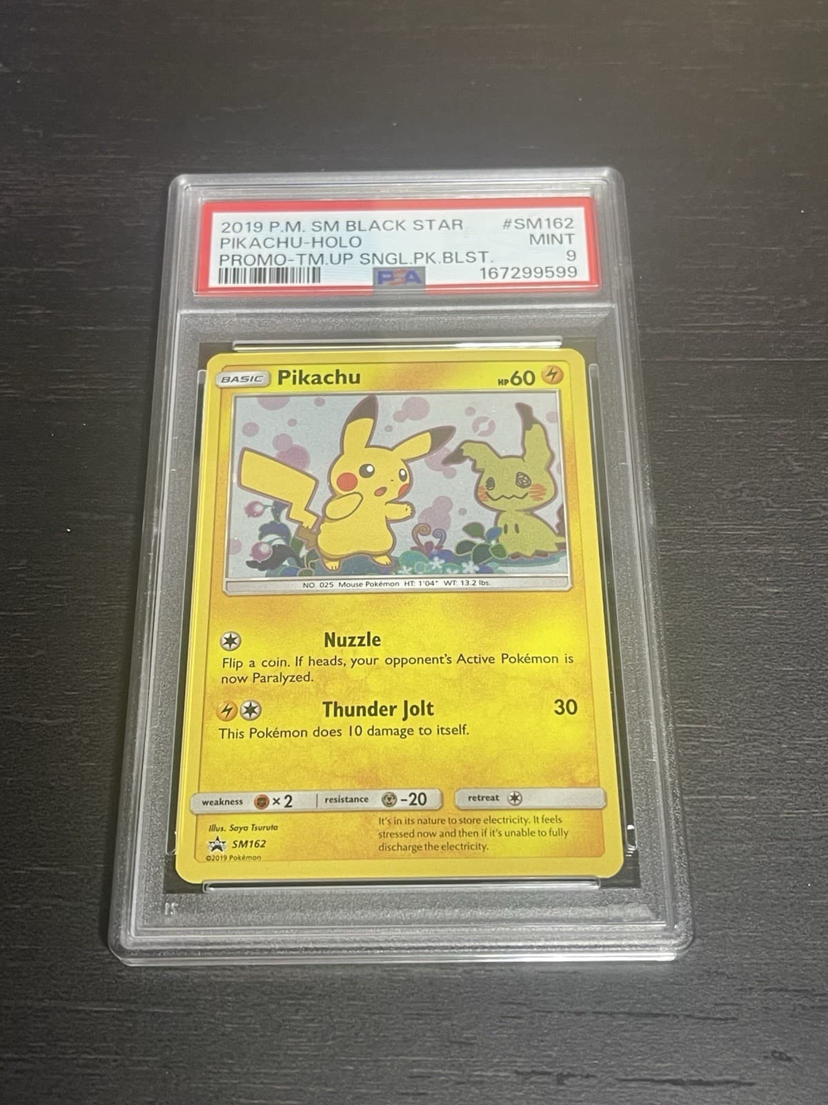 Pikachu SM162 Sm Holo PSA 9