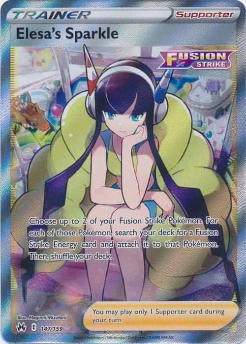 Elesa's Sparkle (Full Art) 147/159 Ultra Rare Crown Zenith Pokemon TCG
