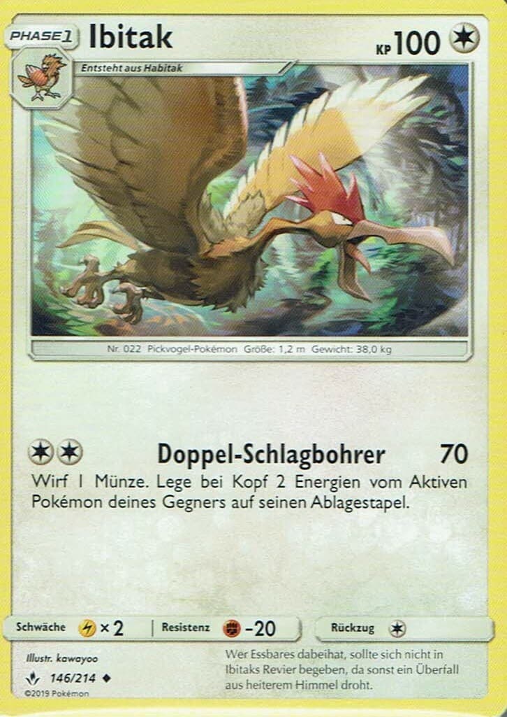 Pokemon Karte SM10 Kräfte im Einklang 146/214 Ibitak