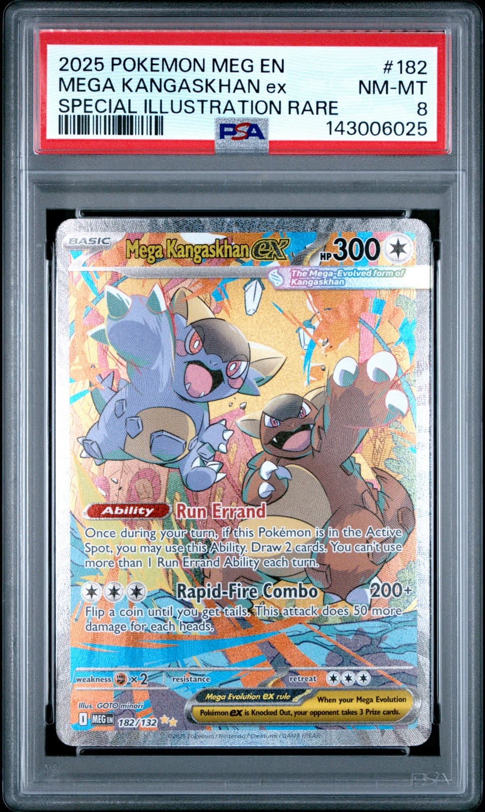 2025 POKEMON MEG EN-MEGA EVOLUTION #182 MEGA KANGASKHAN EX PSA 8