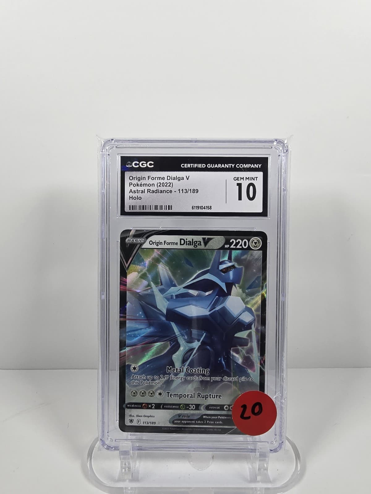 CGC GEM MINT 10 Pokemon Origin Forme Dialga V 113/189 Astral Radiance Holo