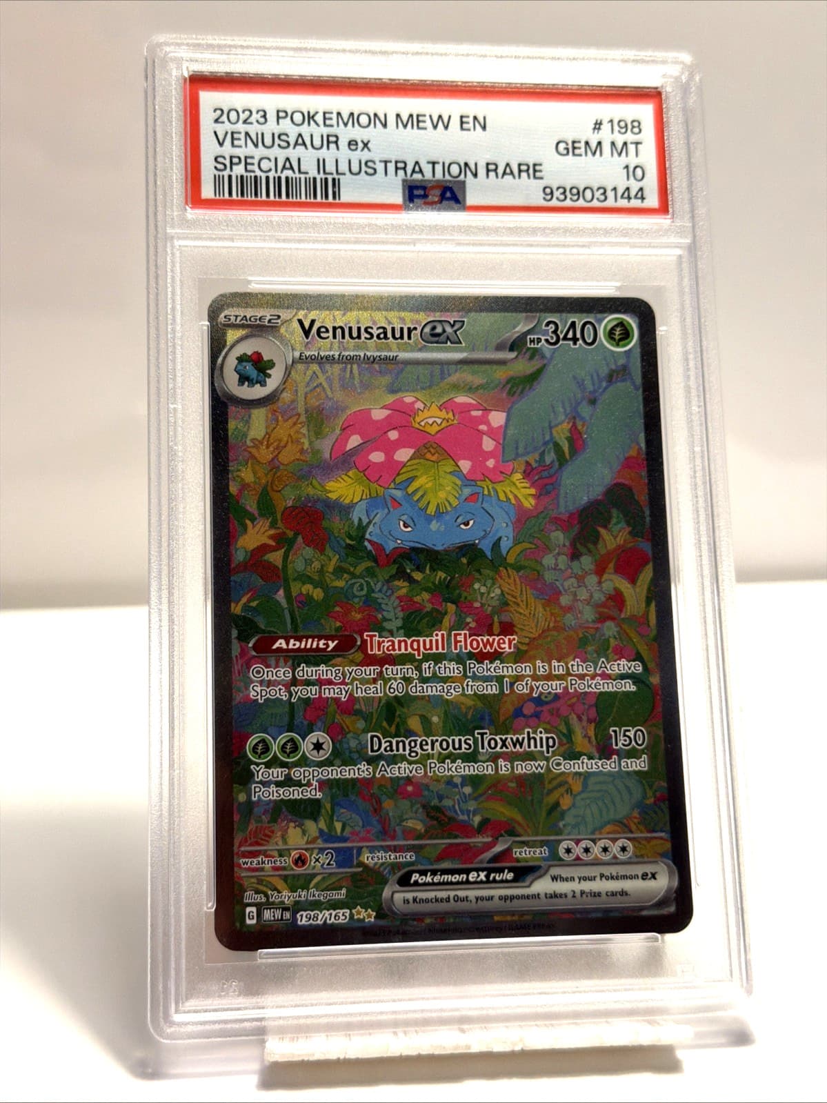 Venusaur ex 198/165 Sv: Scarlet & Violet 151 Holo PSA 10 Gem Mt