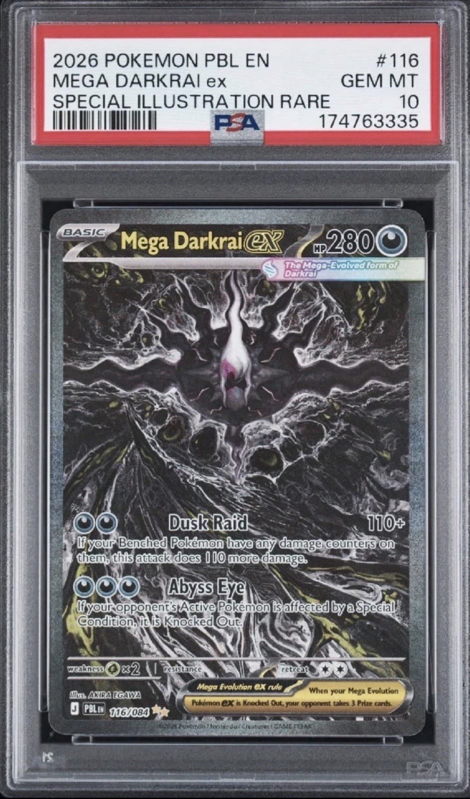 Pokemon TCG Mega Darkrai EX PSA 10 116/084 Me05 Pitch Black SIR Holo ENG