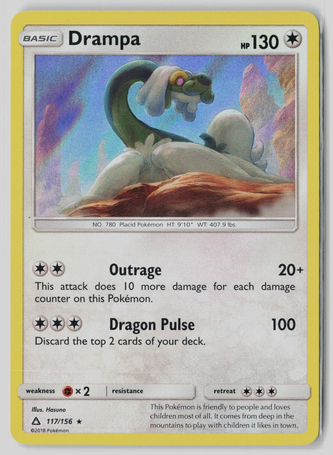 Drampa 117/156 Holo Rare Ultra Prism Pokemon Near Mint