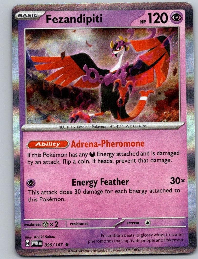 Pokemon TCG Twilight Masquerade - Fezandipiti 96/167 Holo Rare
