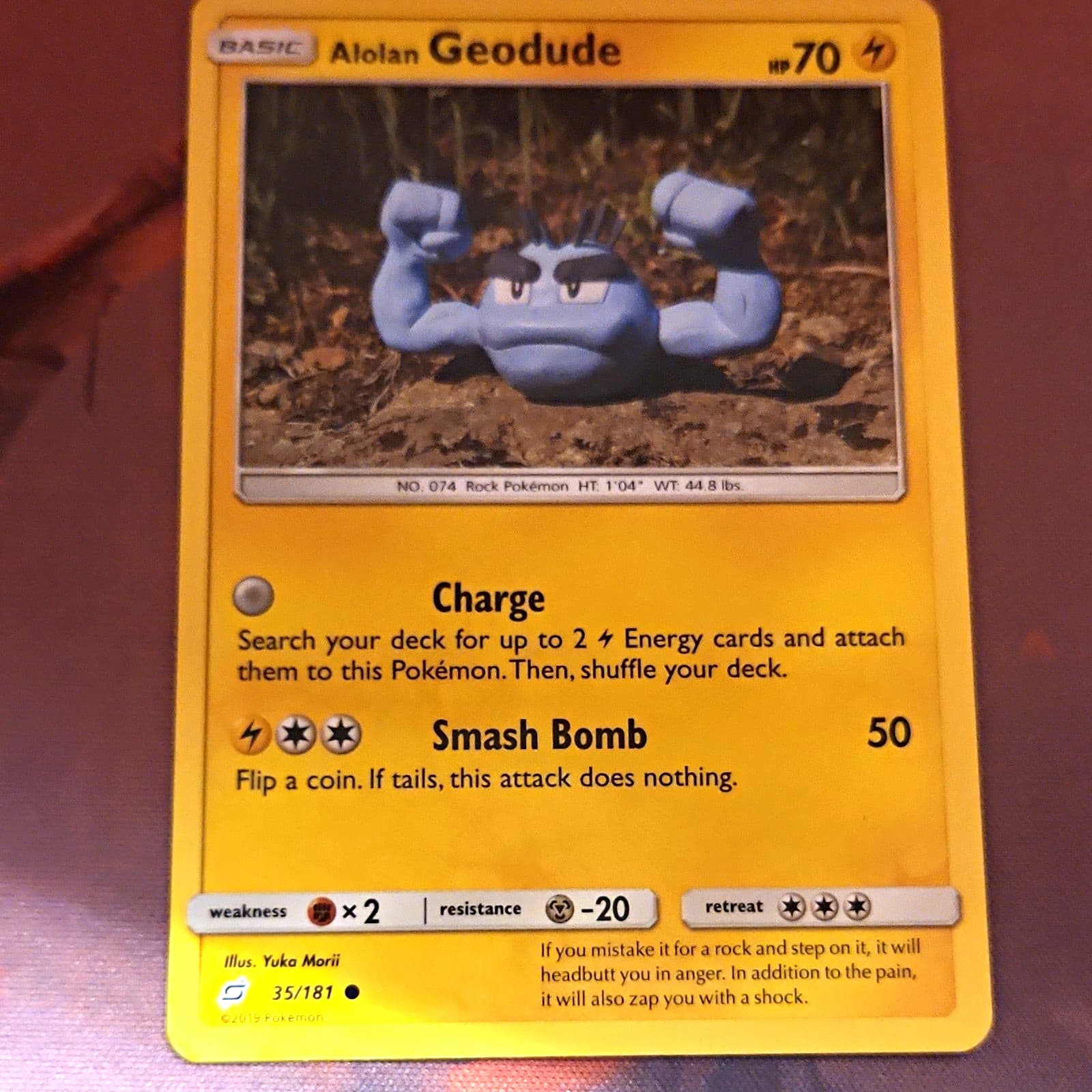 The Pokémon Company Alolan Geodude 35/181 SM Team Up Common Regular ENG 2019