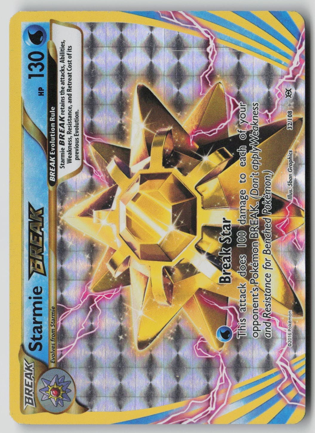 Starmie BREAK 32/108 BREAK Evolutions Pokemon Holo LP