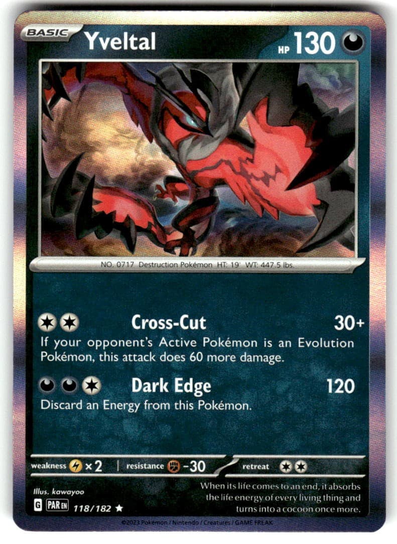Yveltal Holofoil 118/182 Near Mint Paradox Rift