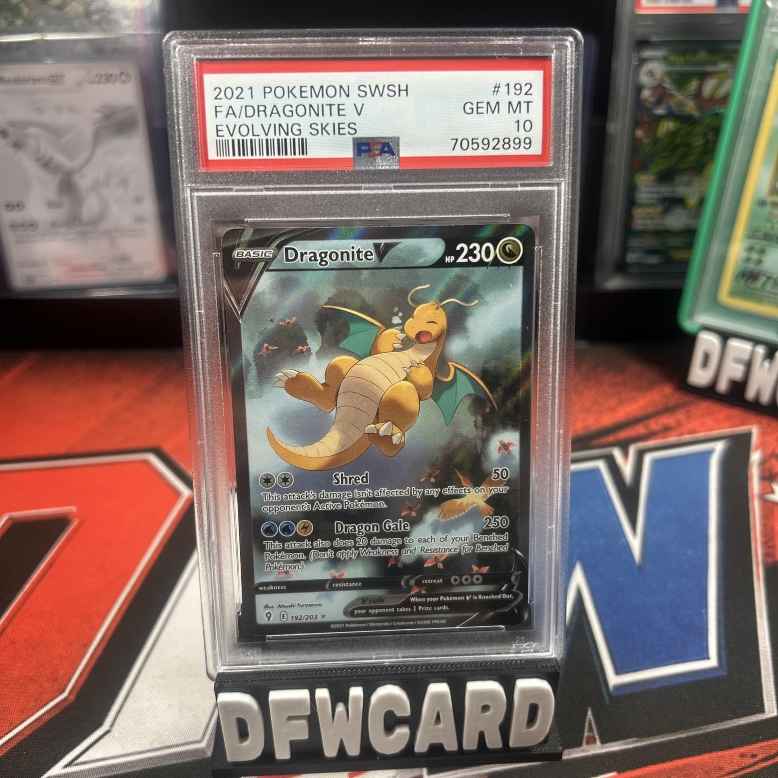 2021 Dragonite V (Alternate Full Art) 192/203 Evolving Skies PSA GEM MT 10