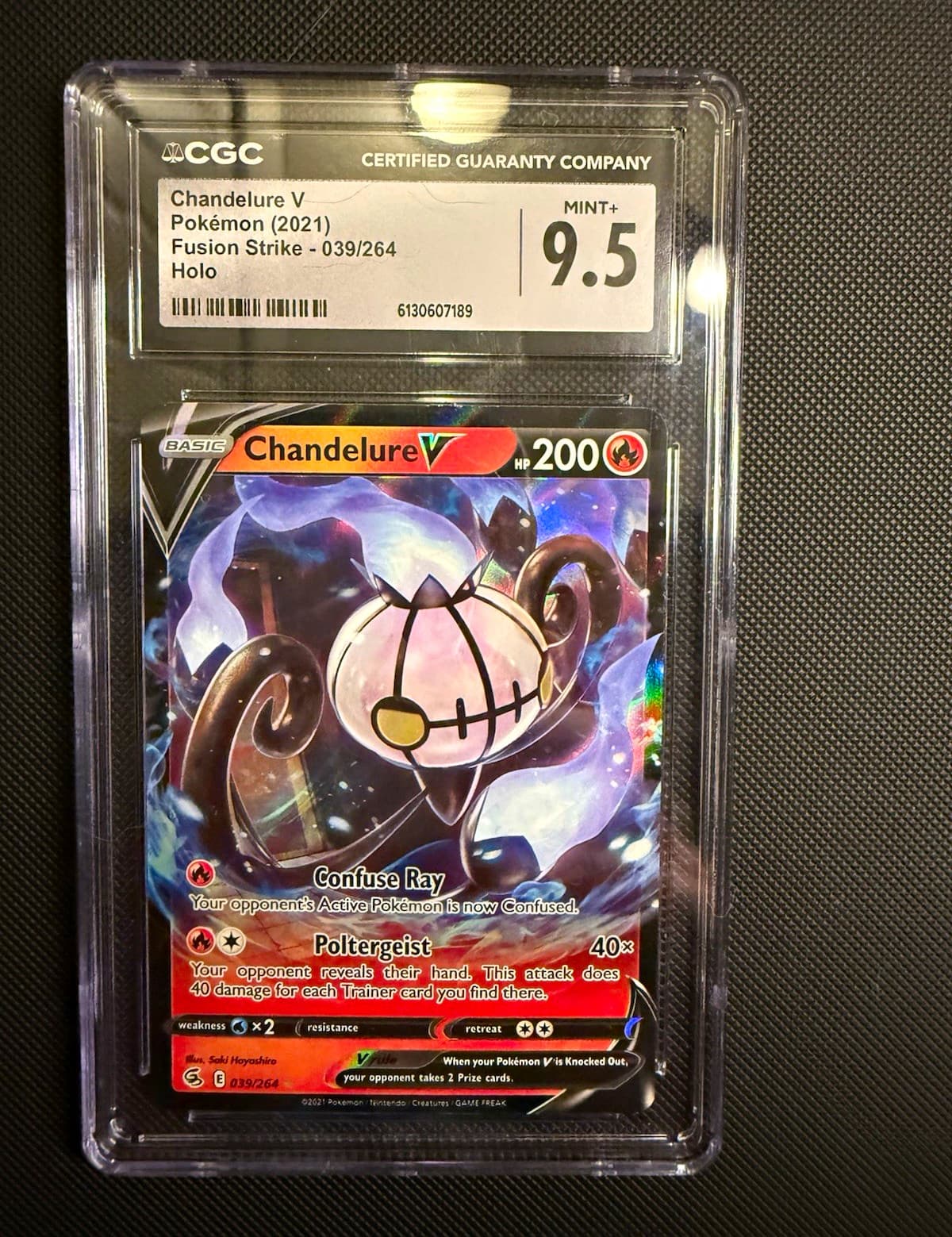 CGC 9.5 Chandelure V Fusion Strike 039/264 Holo 2021 Pokemon TCG EN
