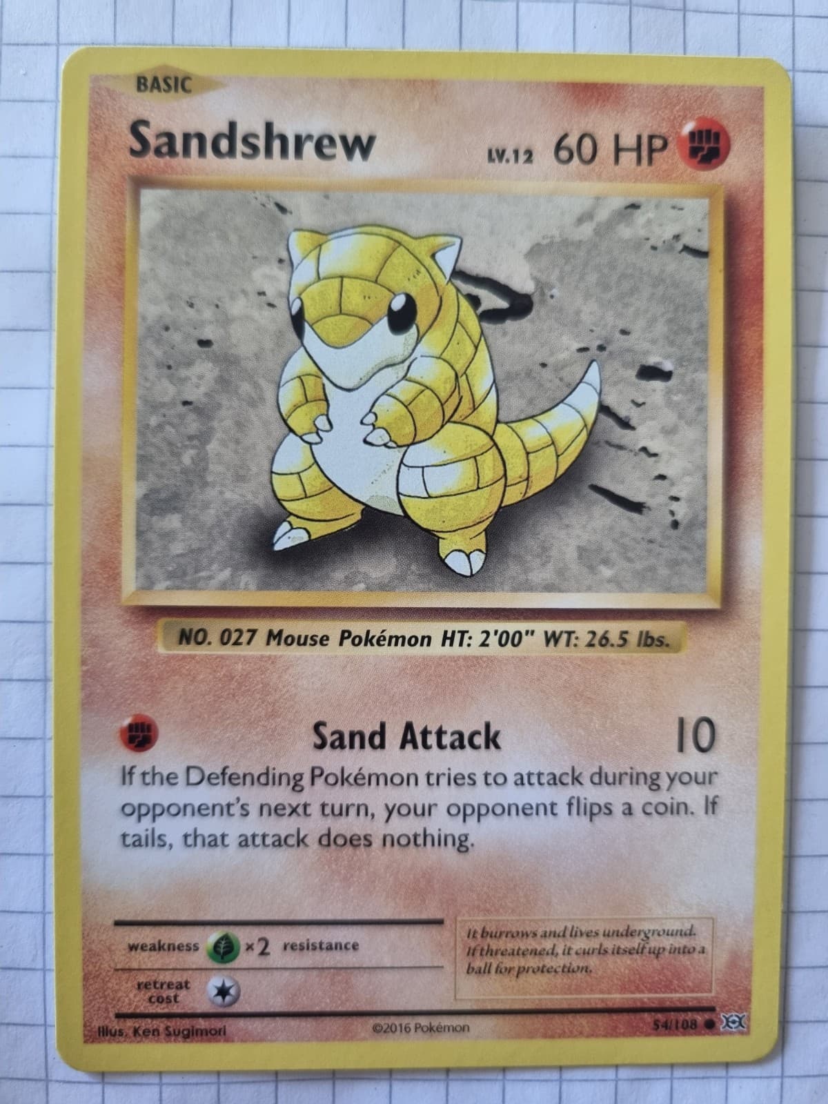 Pokémonkarte Sandan 54/108 XY Evolution Original