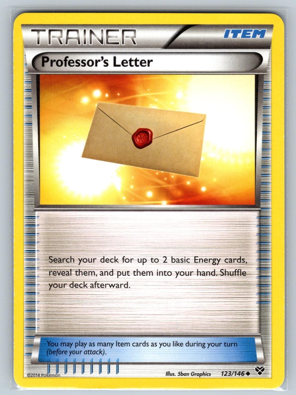 Professor's Letter 123/146 Uncommon XY Base Set Pokemon Moderately Played