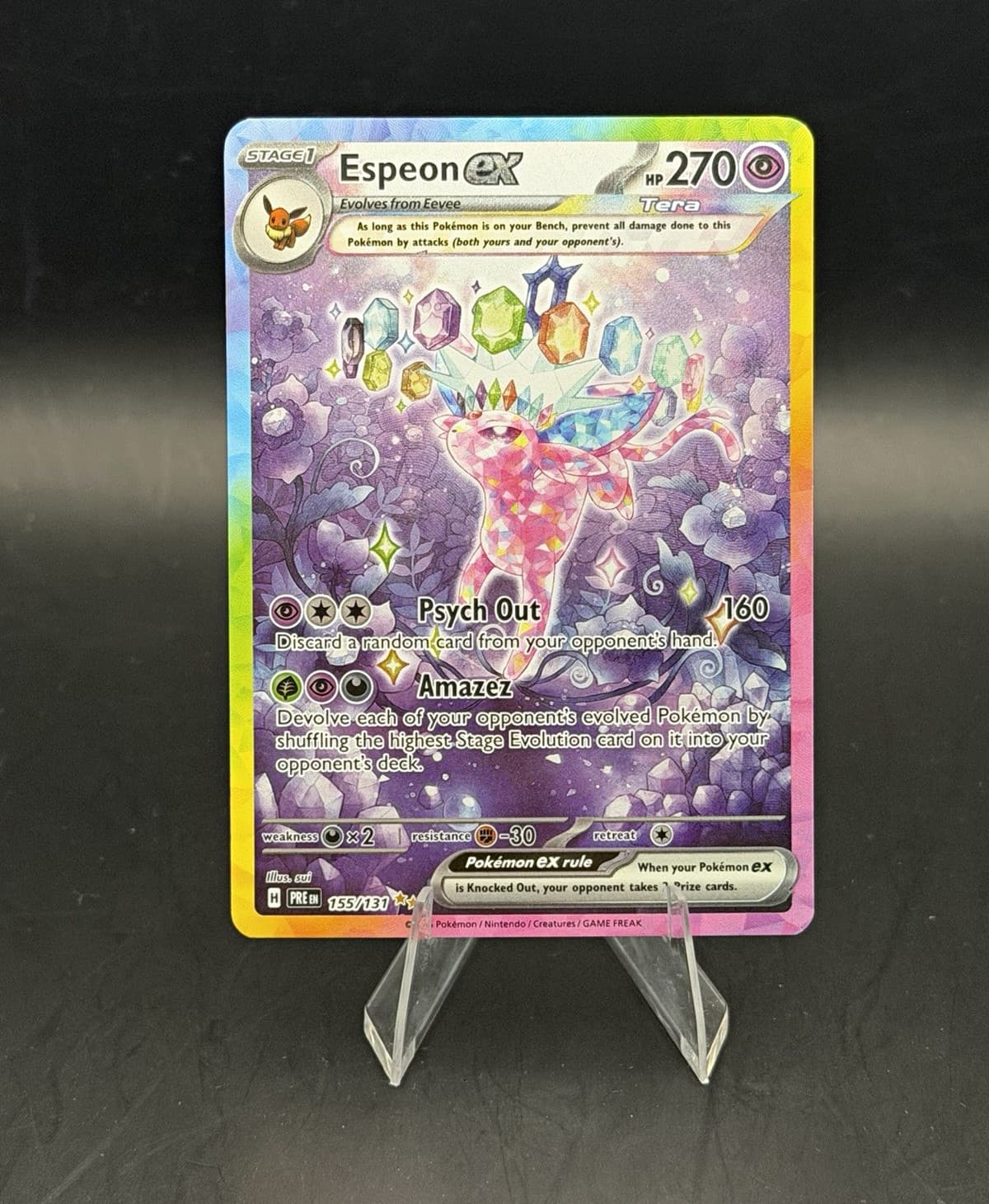 Espeon ex 155/131 Pokemon TCG SV Prismatic Evolutions SIR Full Art Holo