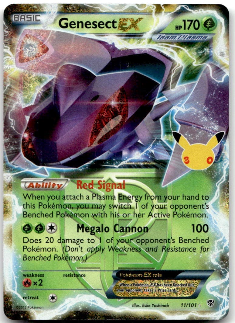 Genesect EX (Team Plasma) 11/101 Holo ME: 30th Celebration Classic Collection NM
