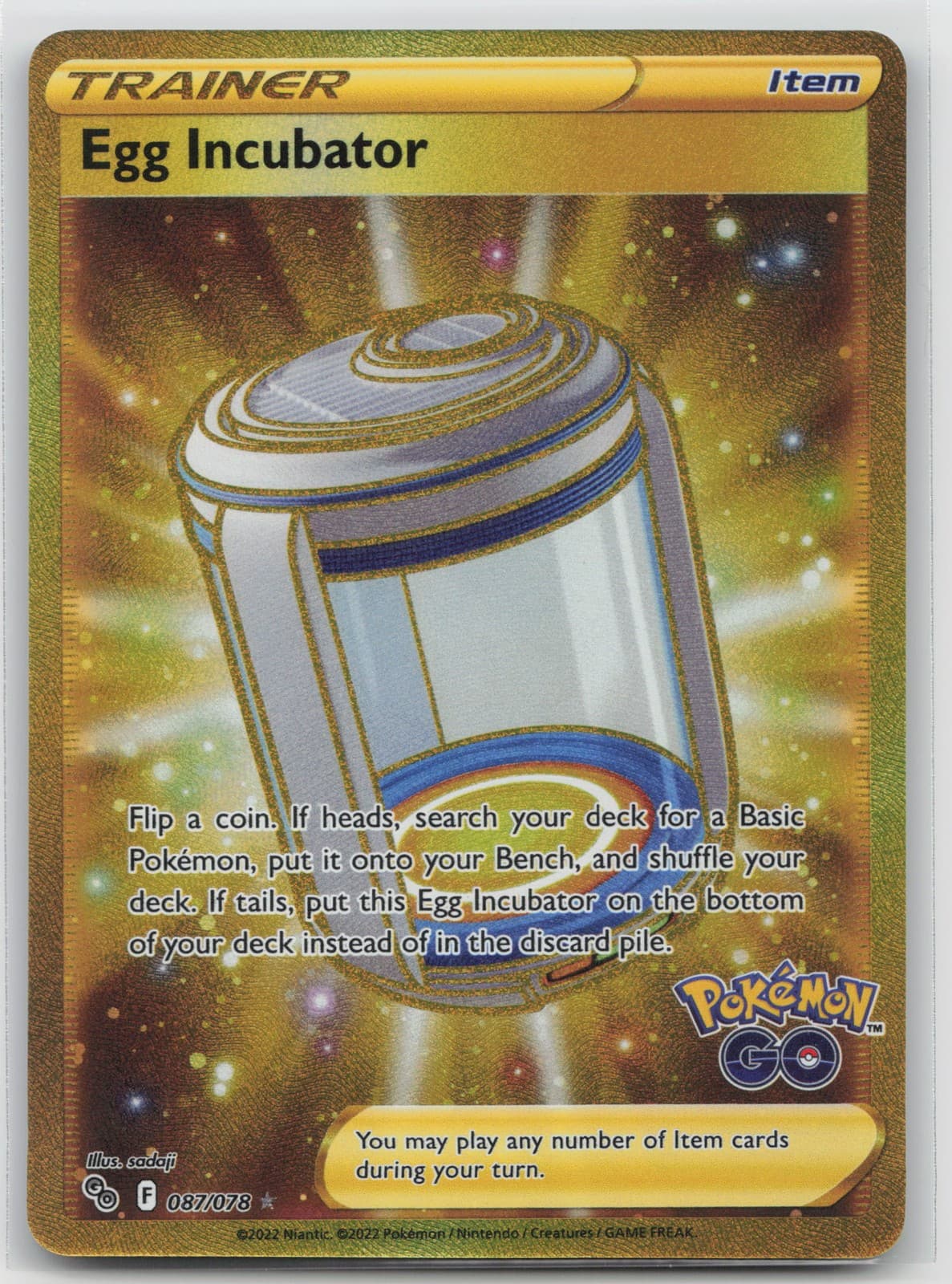 Pokemon GO Egg Incubator (Secret) 087/078 Secret Rare Pokemon NM