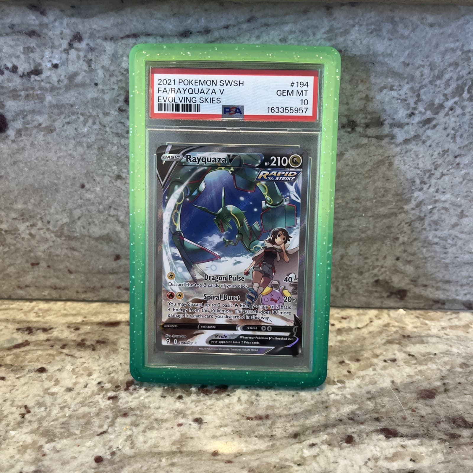 Pokemon Rayquaza V Evolving Skies Full Alt Art #194 PSA 10 Gem Mint