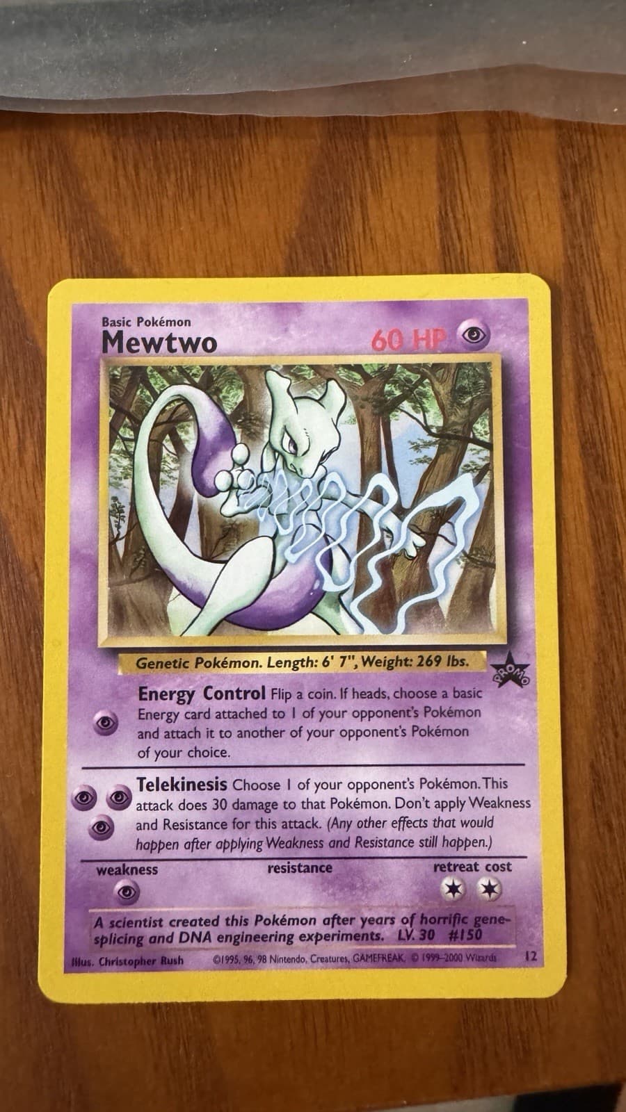 Pokémon Card - Mewtwo Wizards Black Star Promo #12 WOTC 1999 Vintage NM-M RARE