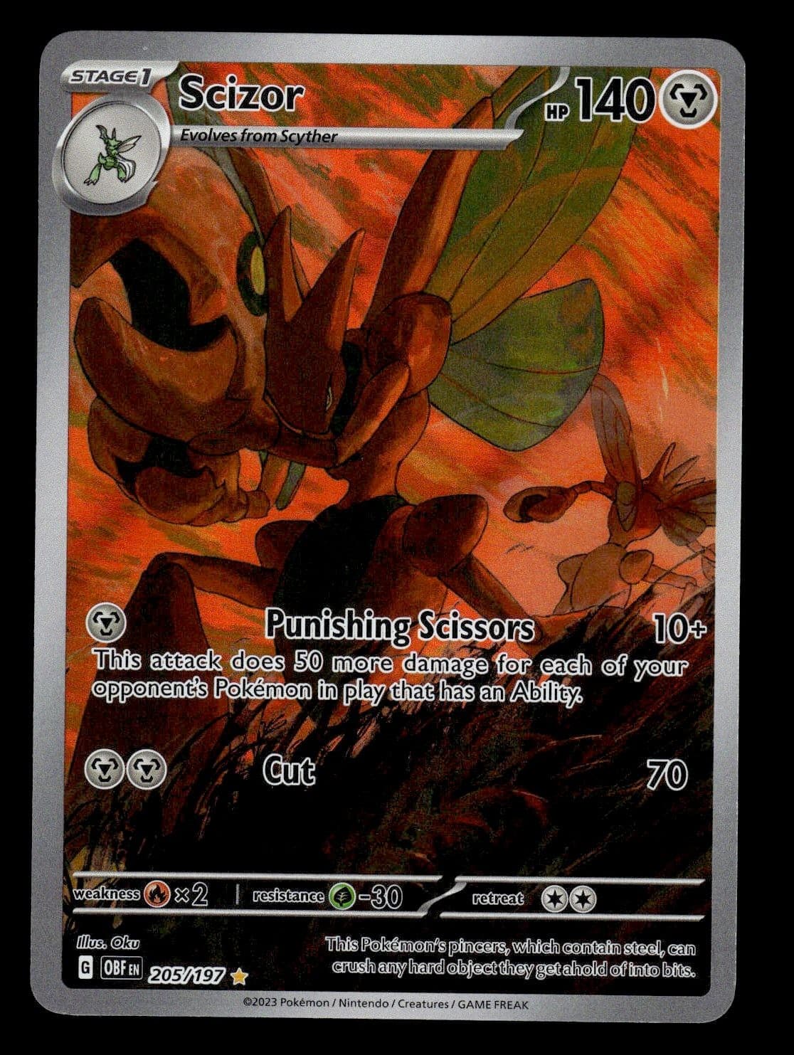 Pokemon Scizor Holofoil Obsidian Flames - 205/197