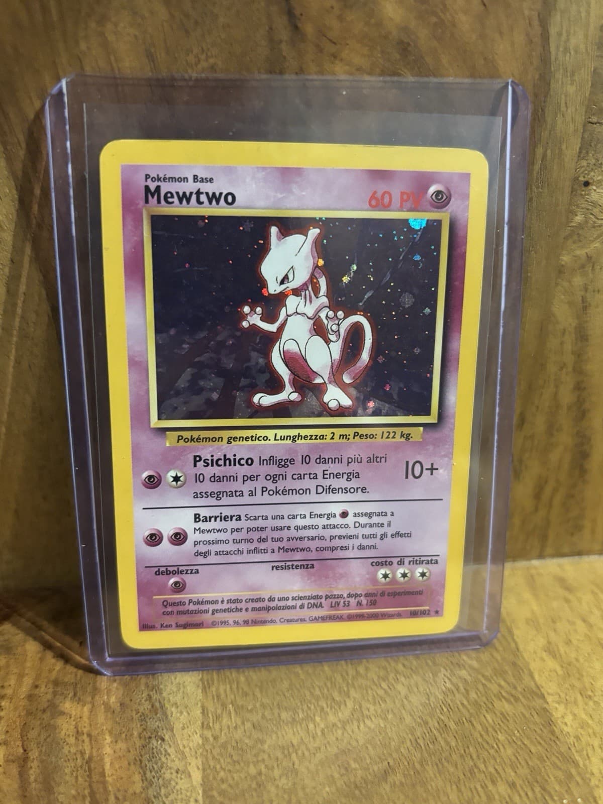 MEWTWO - 10/102 - Set Base - Holo - Pokemon Card - EXC / NEAR MINT - ITALIANO