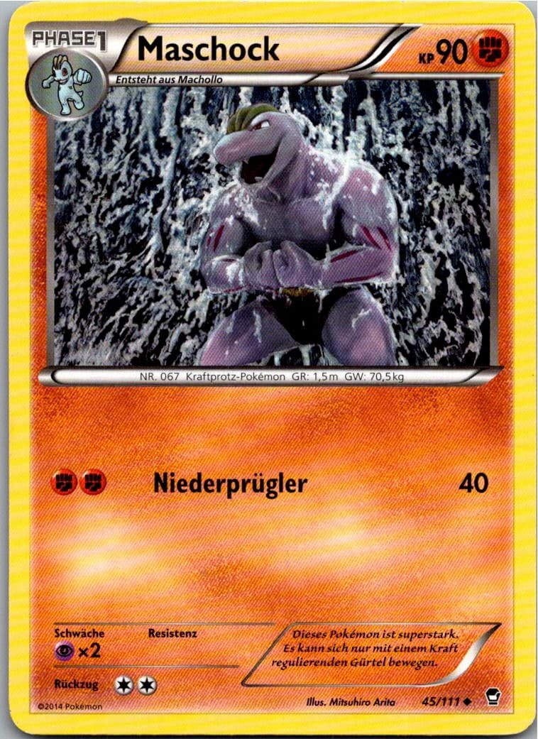 Pokemon Maschock 45/111 Fliegende Fäuste Deutsch