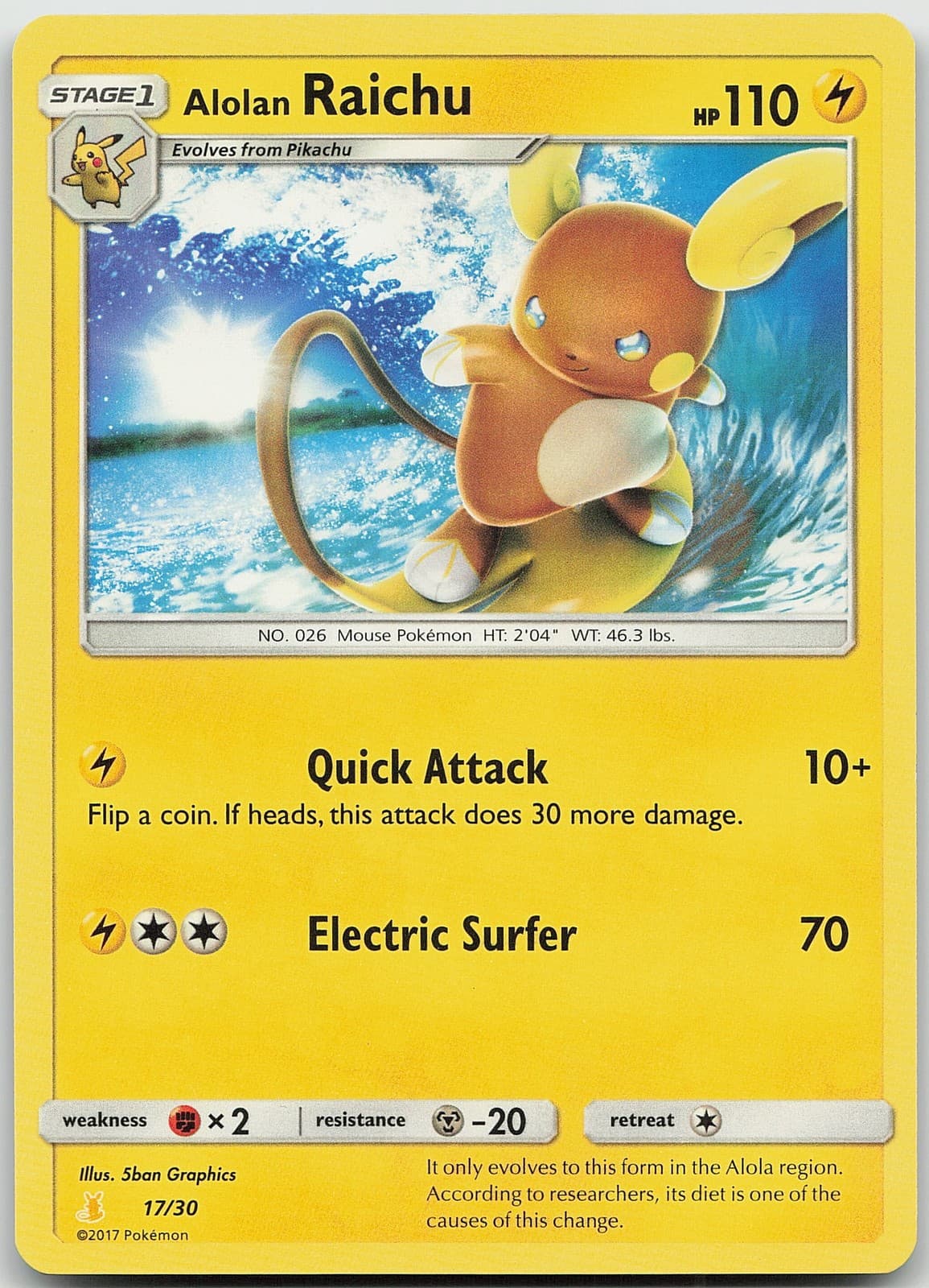 Alolan Raichu (#17 Non-Holo) SM Trainer Kit: Lycanroc & Alolan Raichu LP Pokemon