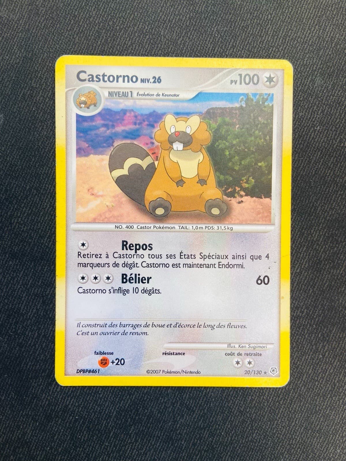 Carte Pokémon Castorno 20/130 RARE DP Diamant & Perle D&P