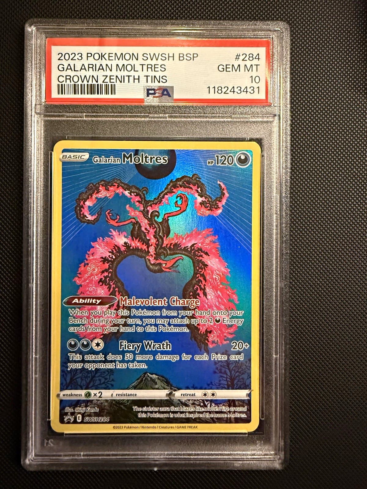 PSA 10 Galarian Moltres SWSH Sword & Shield Promo SWSH284 Holo 2023 EN 120 HP