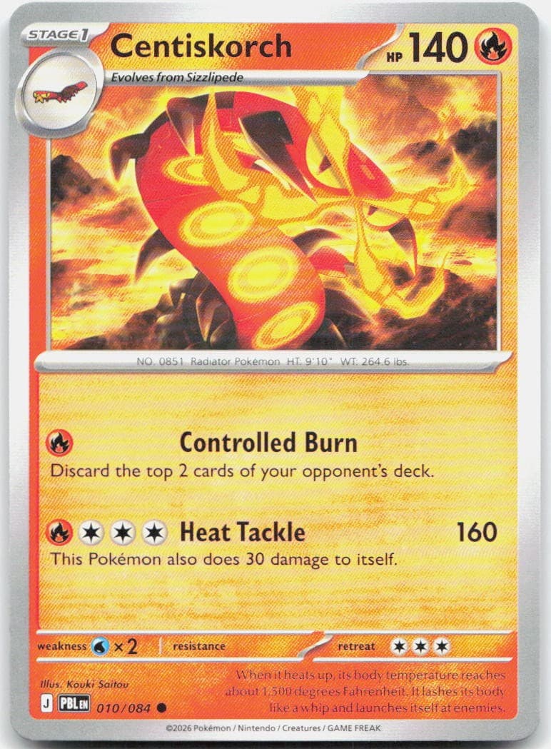 Centiskorch 10/84 ME05 Pitch Black C NM Pokémon — English