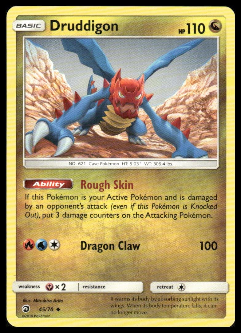 Druddigon 45/70 Uncommon Dragon Majesty Pokemon Lightly Played