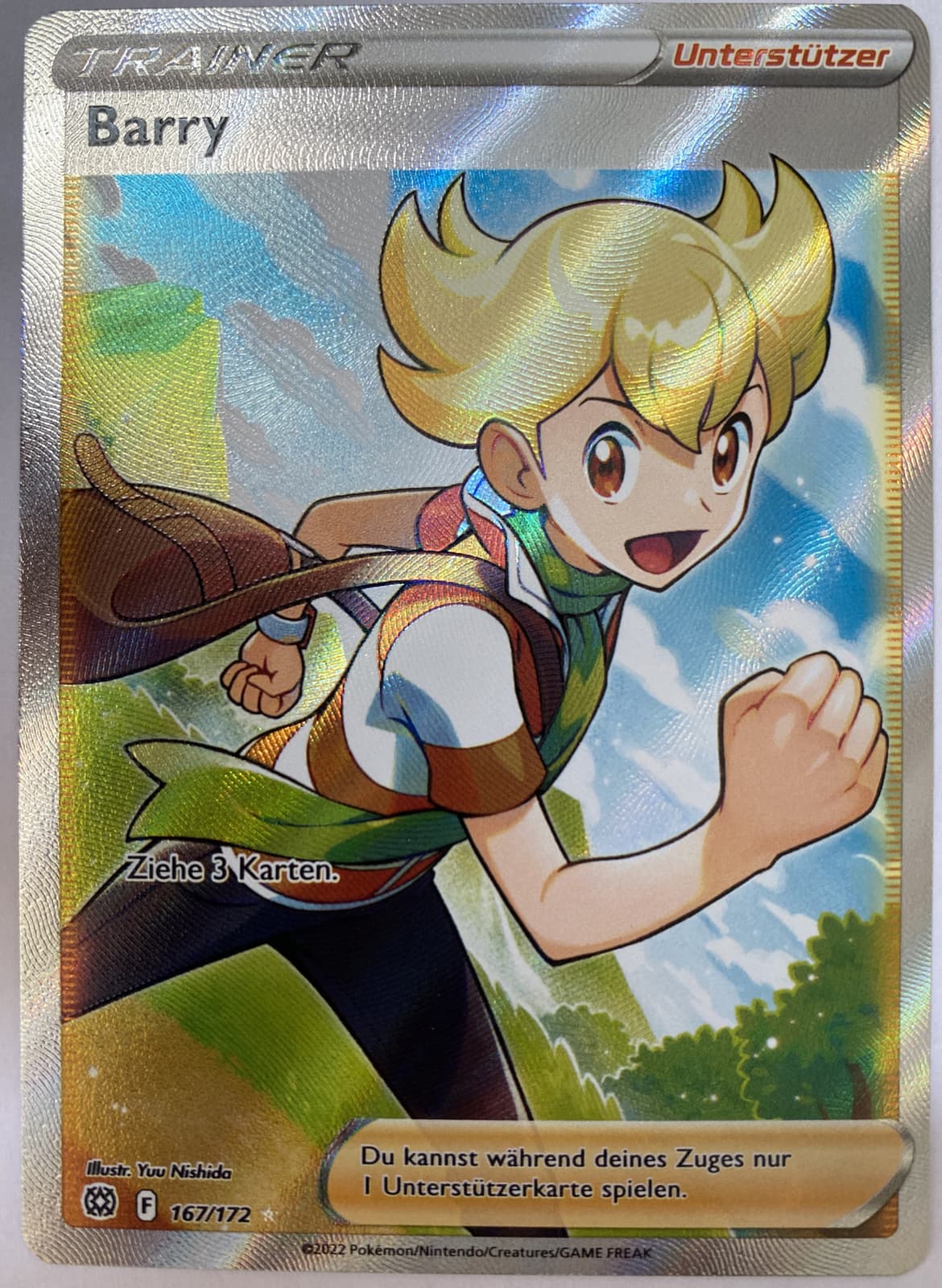 Pokemon Barry Trainer Full Art | Deutsch 167/172 Strahlende Sterne | Near Mint