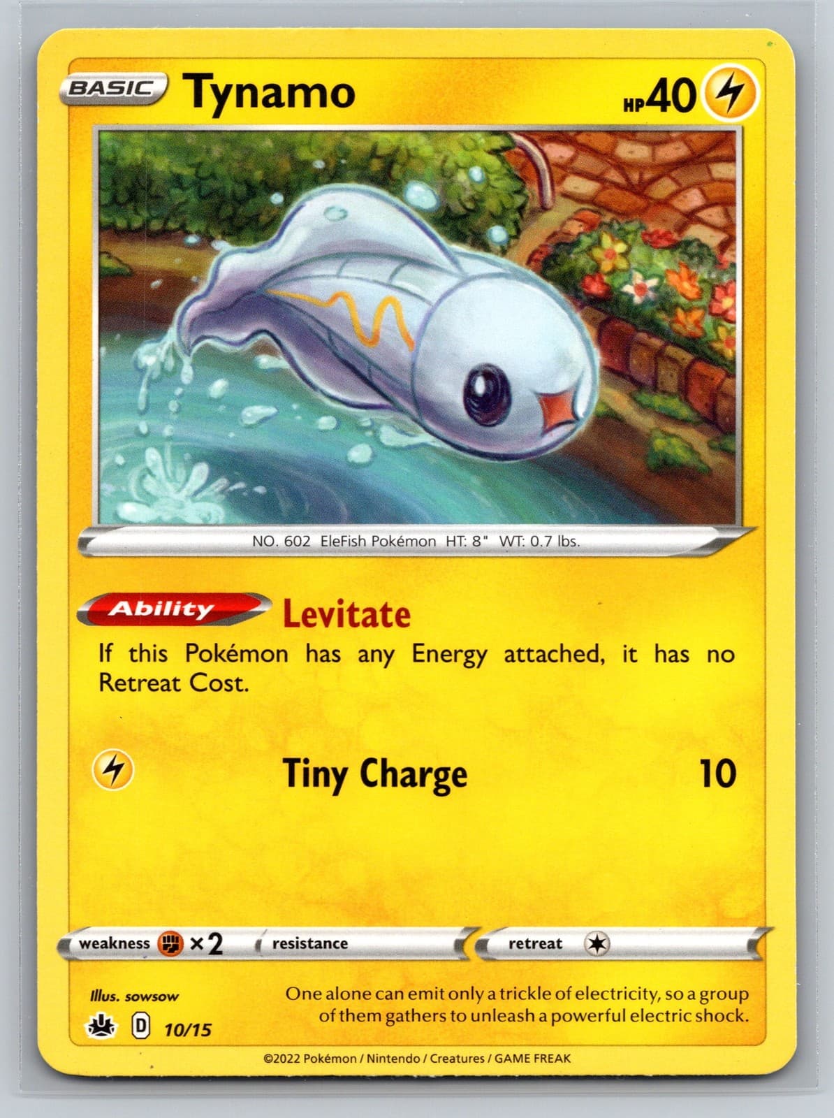 Tynamo 10/15 McDonald's 2022 Promo Electric-Type Pokemon TCG Basic Card
