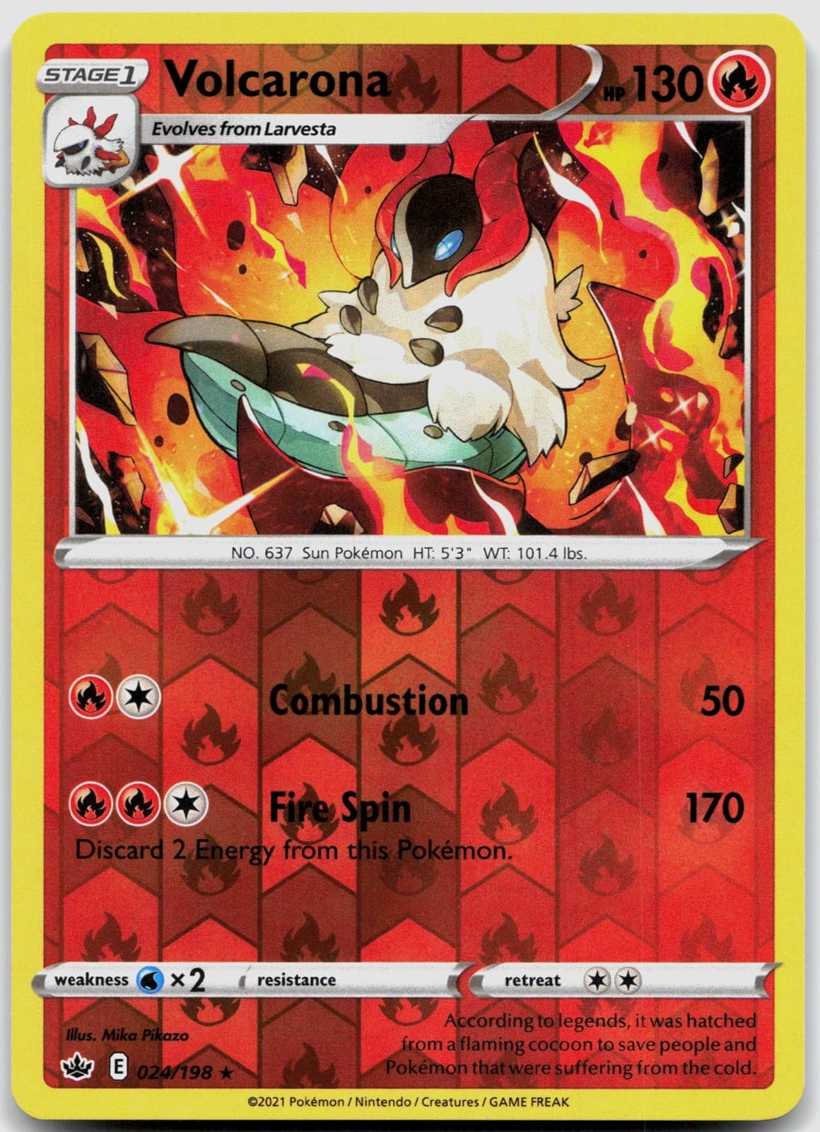 Volcarona 024/198 SWSH06: Chilling Reign POKEMON TCG Rare