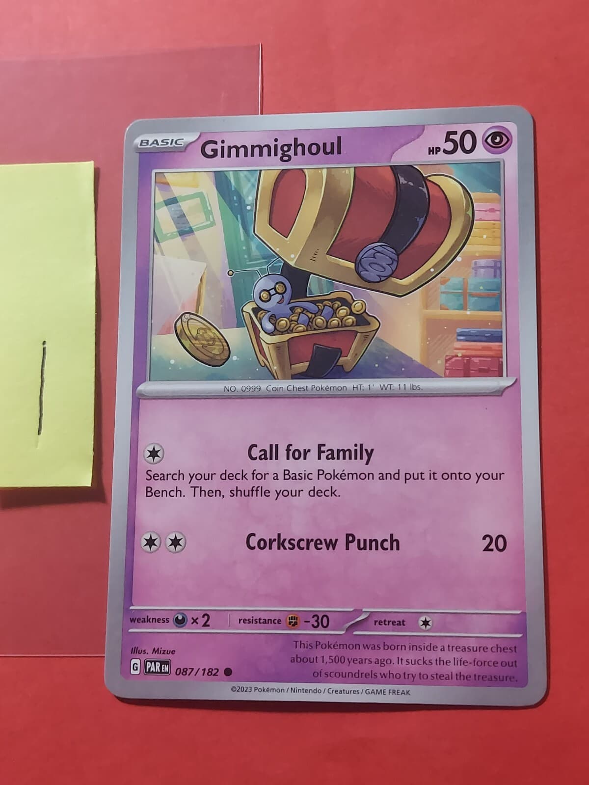 2023 Pokemon Scarlet and Violet Paradox Rift #87 Gimmighoul, C, NF/H, cd1