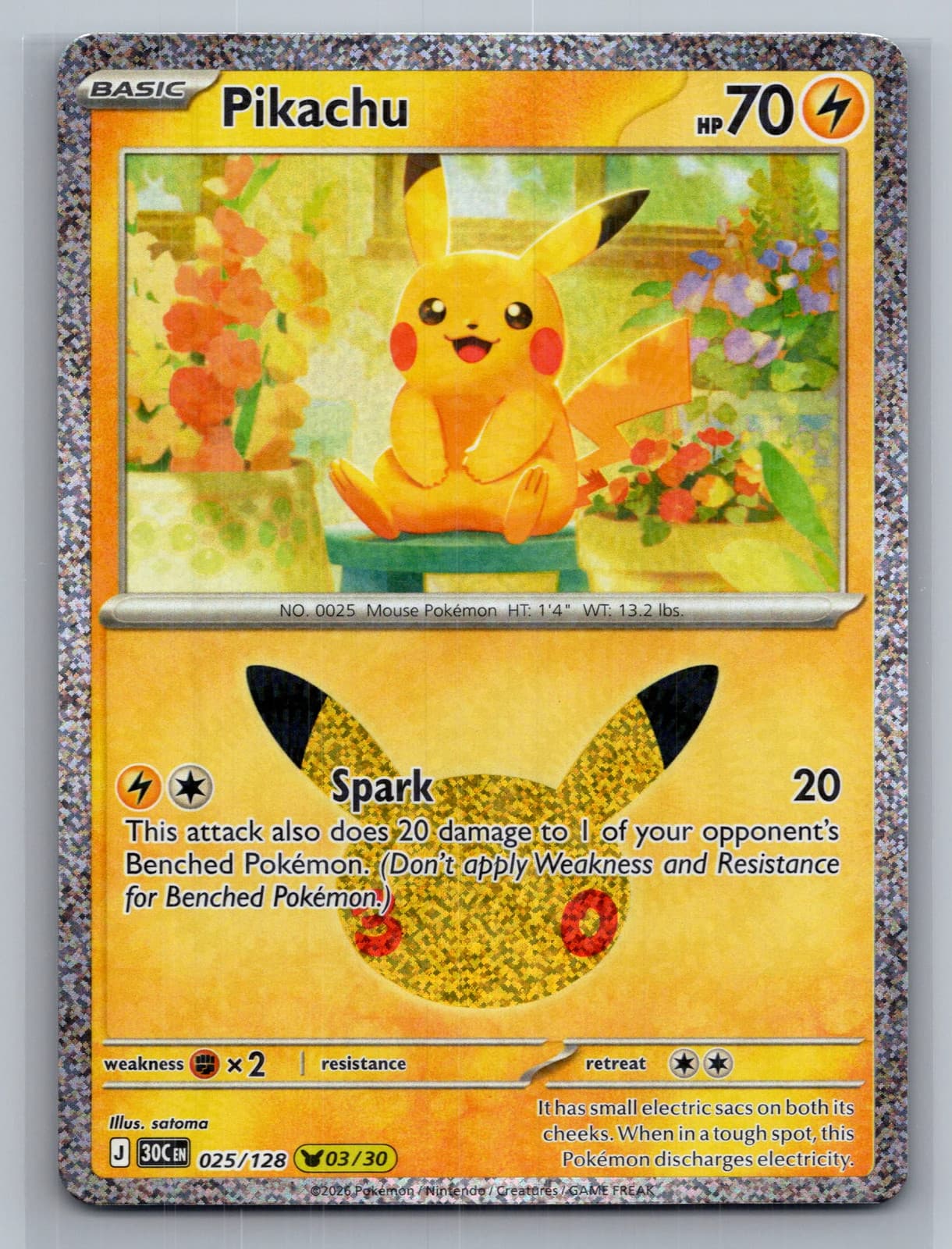 Pikachu #25/128 2026 30th Celebration Pokemon TCG