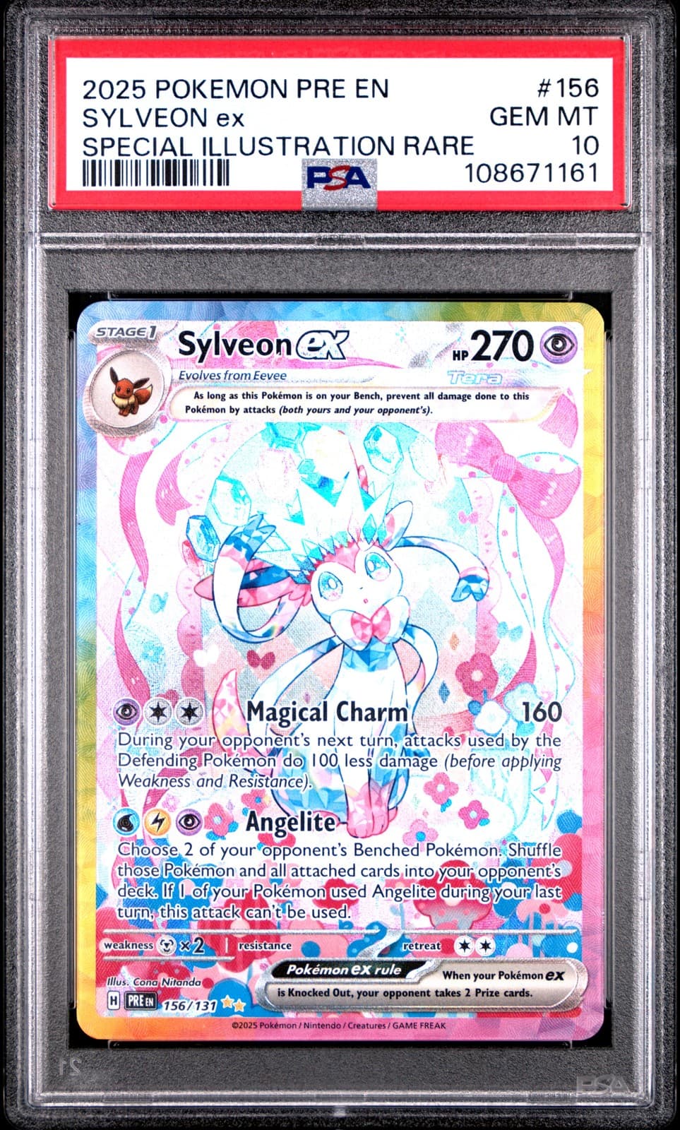 2025 POKEMON PRE EN-PRISMATIC EVOLUTIONS #156 SYLVEON EX PSA 10