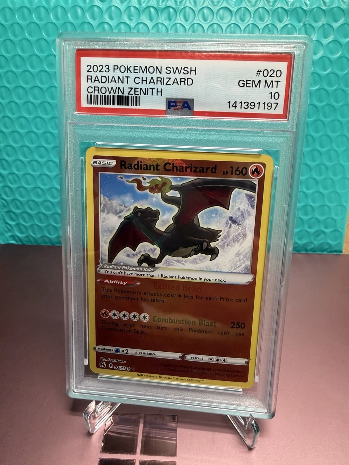 Pokemon TCG Crown Zenith Radiant Charizard 020/159 Holo PSA 10 (2023)