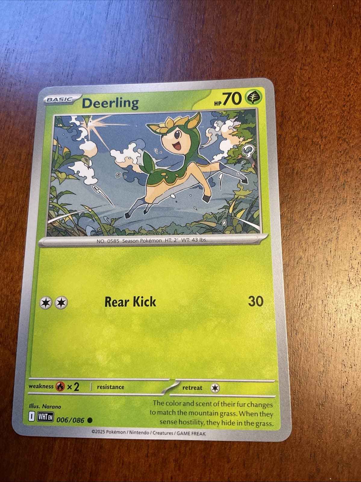 Deerling 006/086 White Flare Regular Pokemon TCG Card