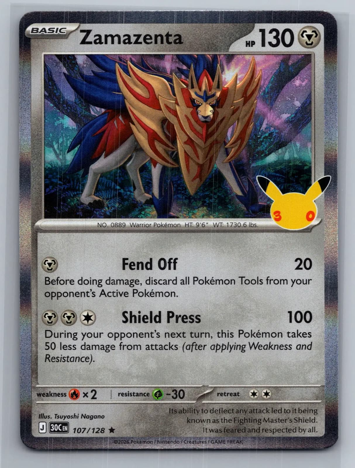 Zamazenta #107/128 2026 30th Celebration Pokemon TCG