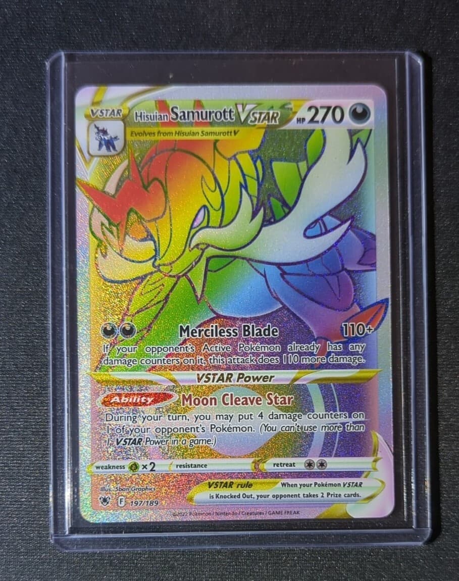 Hisuian Samurott Vstar Rainbow Rare 197/189 Astral Radiance Pokemon TCG