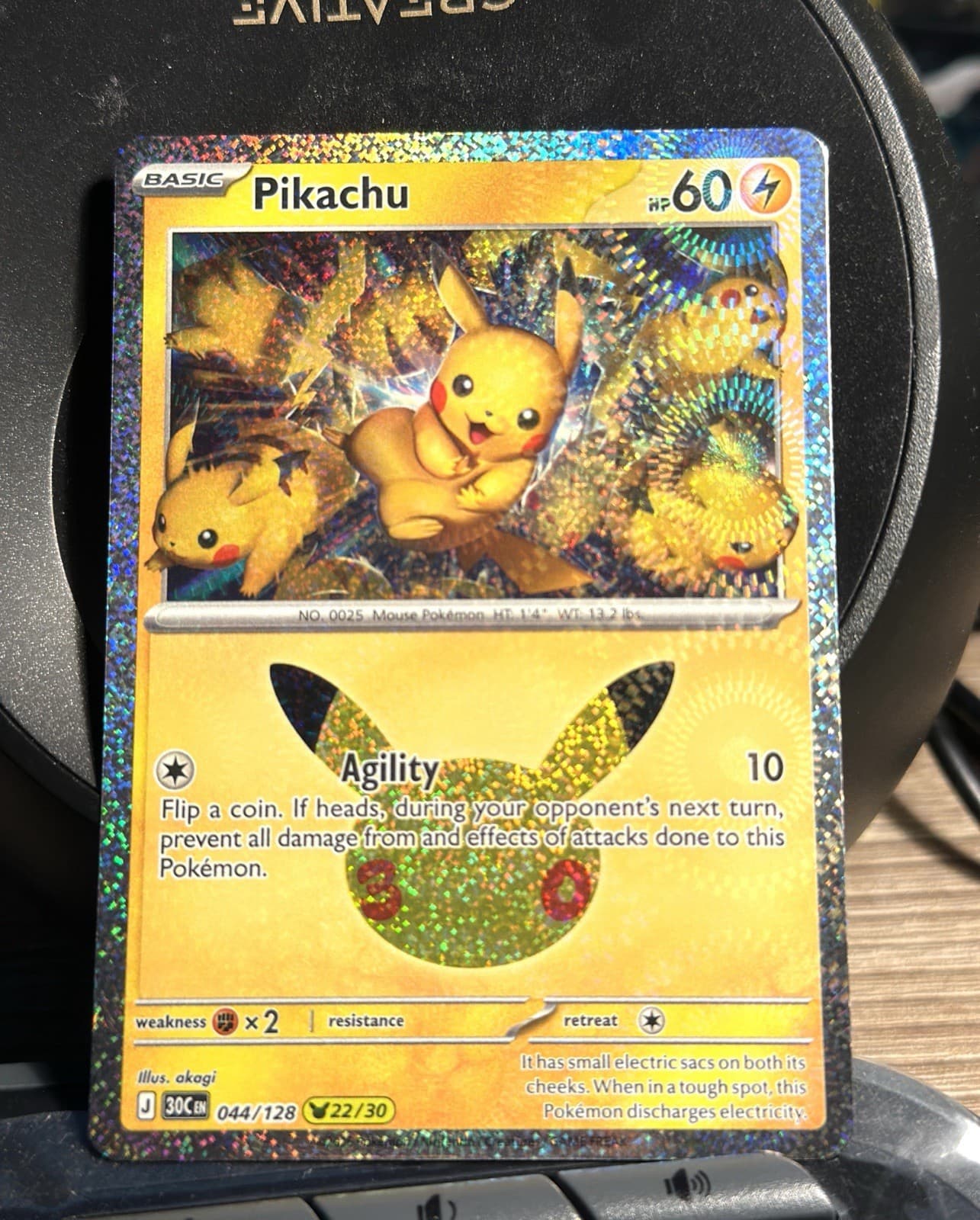 Pokemon TCG Pikachu 22/30 30th Celebration 44/128 NM