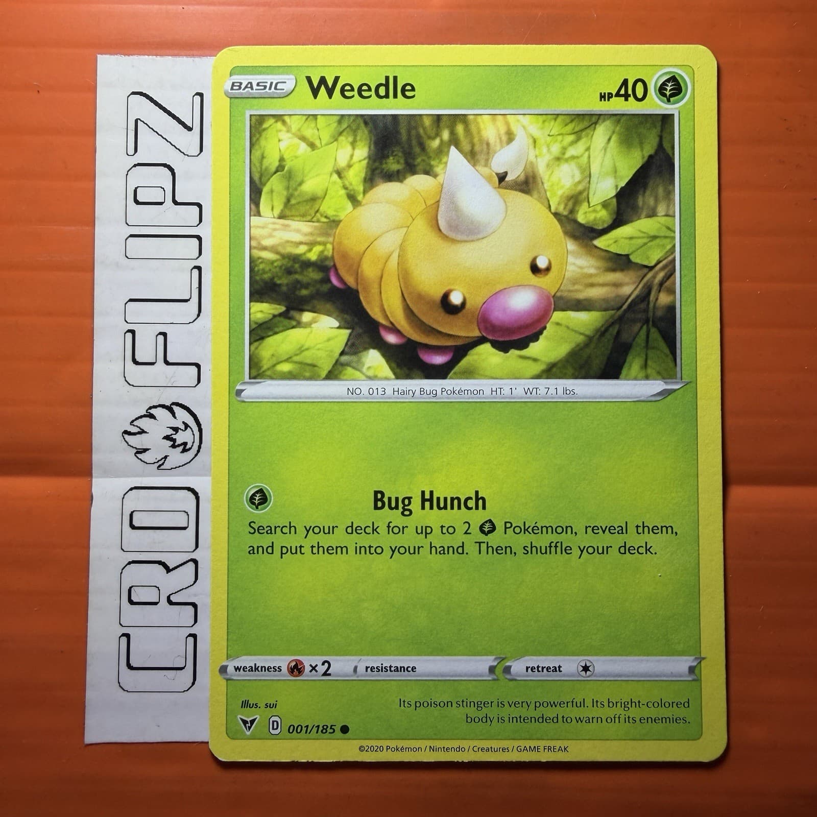 Pokemon TCG Weedle Card Sword & Shield Vivid Voltage 1/185 NM