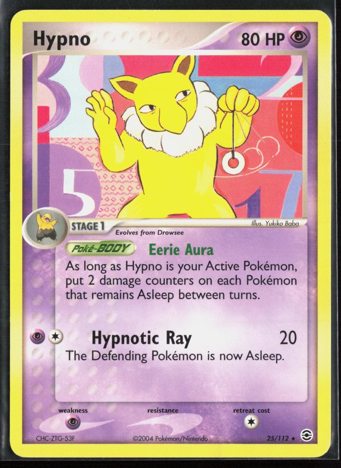 Hypno 25/112 - Pokemon FireRed & LeafGreen - Rare - NM