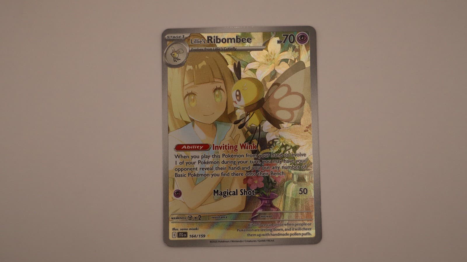 Lillie's Ribombee 164/159 Illustration Rare Journey Together Pokemon Holo NM