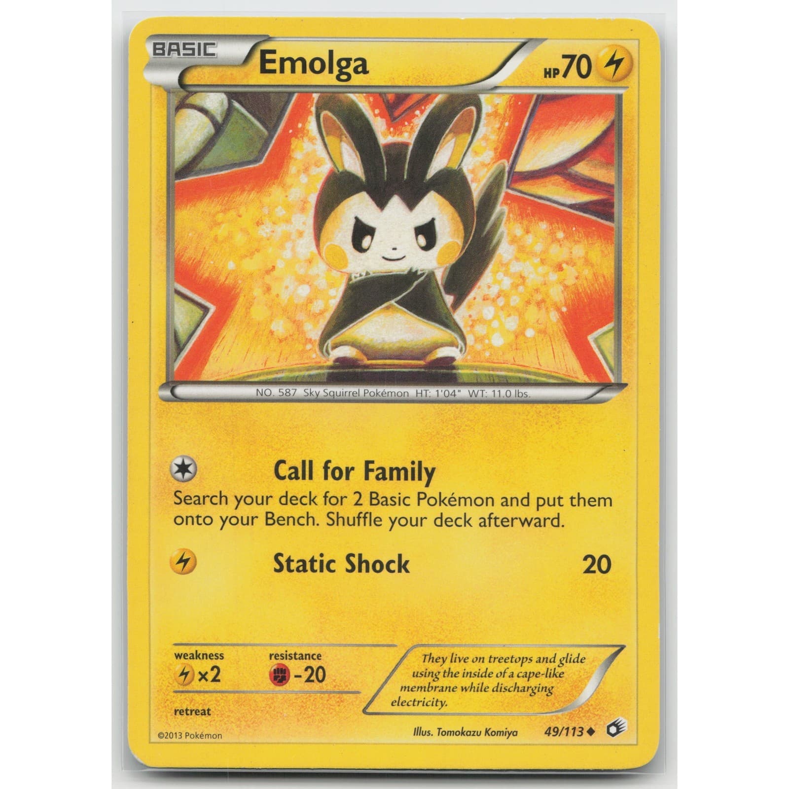 Emolga Legendary Treasures 49/113 Uncommon HP Pokemon